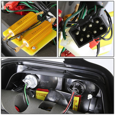 D-Motoring - Tail lights - 3D LED Bar - Chrome Housing - Red Clear Lens - Plug-n-Play - Pair - BMW 318i / M3 Sedan / 320i / 323i / 325i - 6