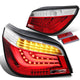 D-Motoring - Tail lights - LED - Chrome Housing - Red Clear Lens - Plug-n-Play - Pair - BMW 525i / 525xi / 530i / 530xi / 545i / 550i 4-Door Sedan - 1
