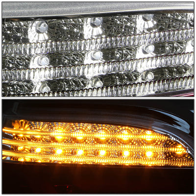 D-Motoring - Tail lights - LED - Chrome Housing - Red Clear Lens - Plug-n-Play - Pair - BMW 525i / 525xi / 530i / 530xi / 545i / 550i 4-Door Sedan - 4