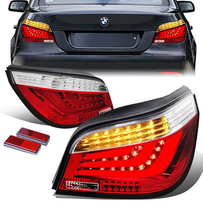 LED Brake Tail Lights (Red, Clean) <br>08-10 BMW 525i 528i 530i 535i 550i M5