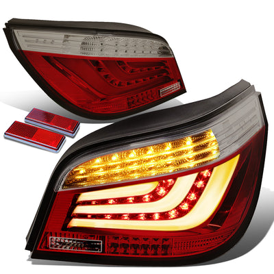 D-Motoring - Tail lights - LED - Chrome Housing - Red Smoked Lens - Plug-n-Play - Pair - BMW 525i / 528i & xDrive / 530i / 535i & xDrive / 535xi - 1