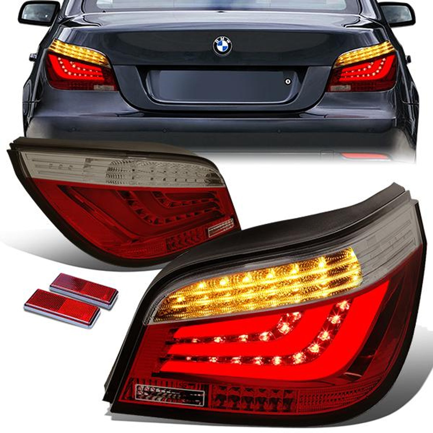 LED Brake Tail Lights (Red, Smoked) <br>08-10 BMW 525i 528i 530i 535i 550i M5