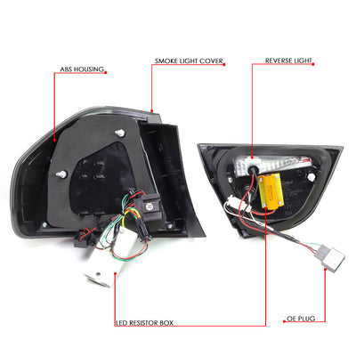 D-Motoring - 09-11 BMW 323i 325i 328i 335D 335i E90 LCI Tail Lights - LED Tube Bar+Turn Signal - Smoked Lens - Plug-n-play - 1 Set - 6