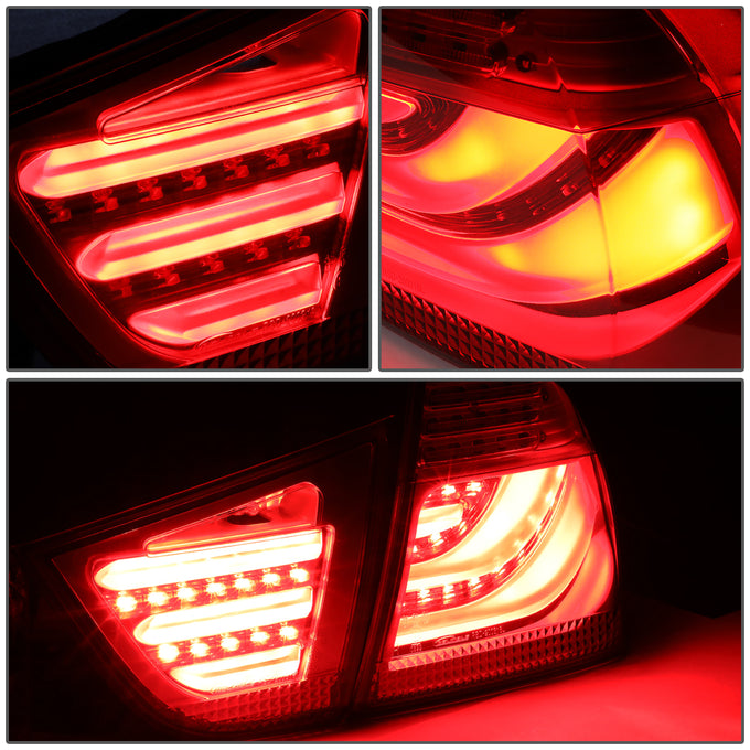 D-Motoring - 09-11 BMW 323i 325i 328i 335D 335i E90 LCI Tail Lights - LED Tube Bar+Turn Signal - Smoked Red Lens - Plug-n-play - 1 Set - 3
