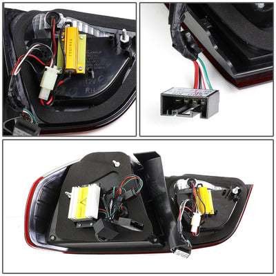 D-Motoring - Tail lights - 3D LED C-Bar - Red Housing - Smoked Lens - Plug-n-Play - Pair - BMW 323i / 325i / 328i / 335D / 335iE90 LCI 4-Dr Sedan - 6