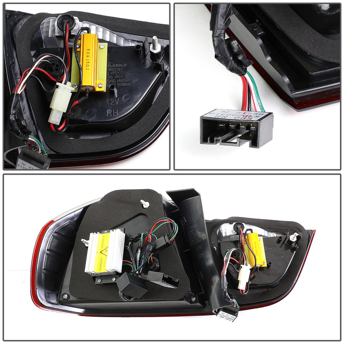 D-Motoring - Tail lights - 3D LED C-Bar - Red Housing - Smoked Lens - Plug-n-Play - Pair - BMW 323i / 325i / 328i / 335D / 335iE90 LCI 4-Dr Sedan - 6