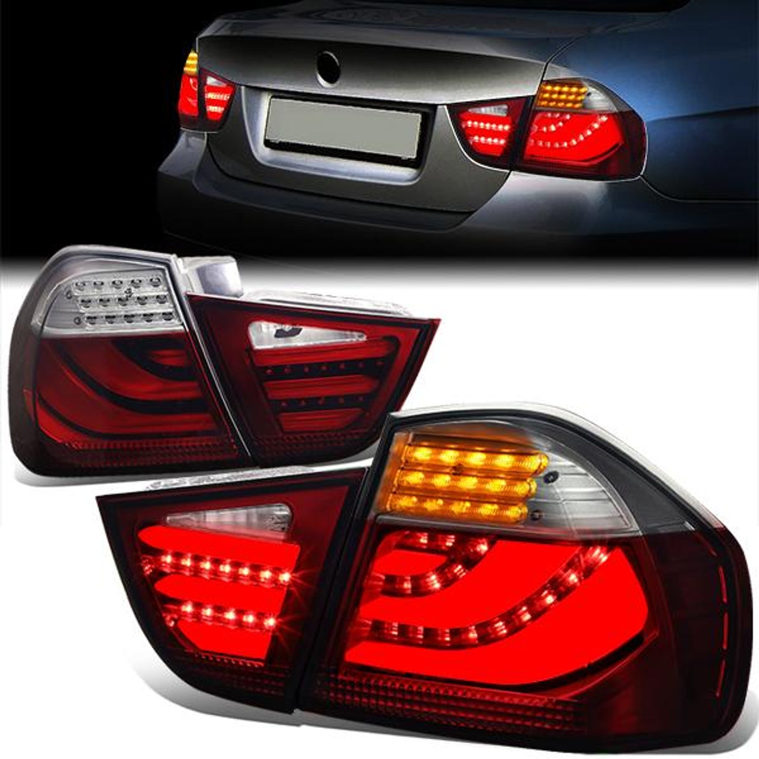 LED Brake Tail Lights (Red, Smoked) <br>09-2012 BMW 328i 335i / xDrive
