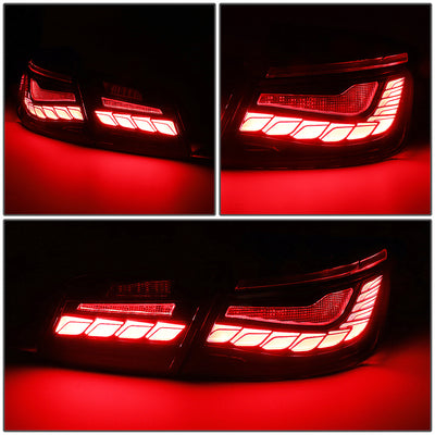LED Sequentail Turn Signal Brake Tail Lights (Red, Smoked) <br>11-16 BMW 528I 535I 550I M5