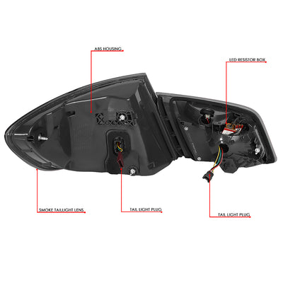 LED Sequentail Turn Signal Brake Tail Lights (Red, Smoked) <br>11-16 BMW 528I 535I 550I M5