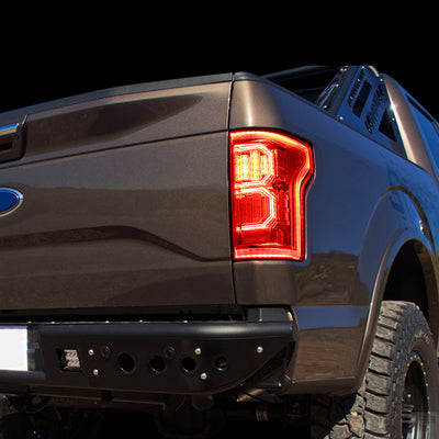 D-Motoring - Tail lights - Tron Style LED - Chrome Housing - Clear Lens - Plug-n-Play - Pair - 15-17 Ford F-150 - 7