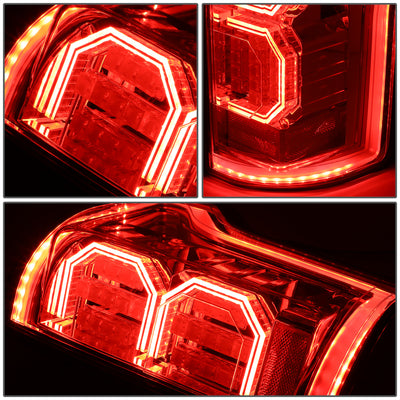 D-Motoring - Tail lights - Tron Style LED - Chrome Housing - Clear Lens - Plug-n-Play - Pair - 15-17 Ford F-150 - 4