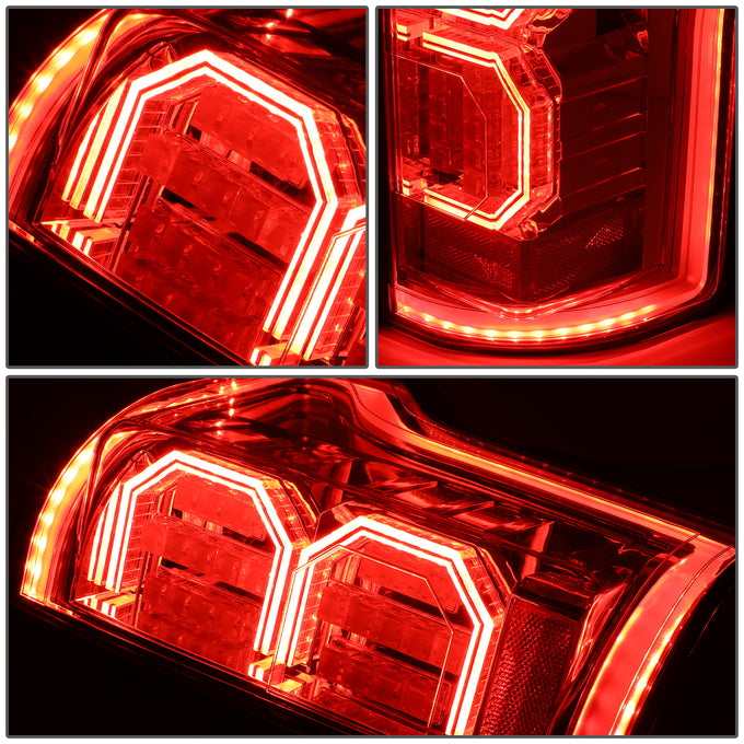D-Motoring - Tail lights - Tron Style LED - Chrome Housing - Clear Lens - Plug-n-Play - Pair - 15-17 Ford F-150 - 4