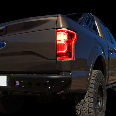 D-Motoring - Tail lights - Tron Style LED - Chrome Housing - Red Lens - Plug-n-Play - Pair - 15-17 Ford F-150 - 7