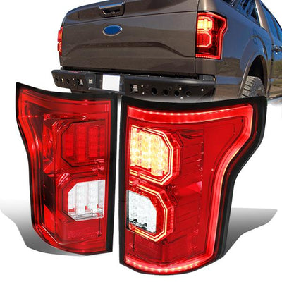 Tron Style LED Brake Tail Lights (Red) <br>15-17 Ford F-150