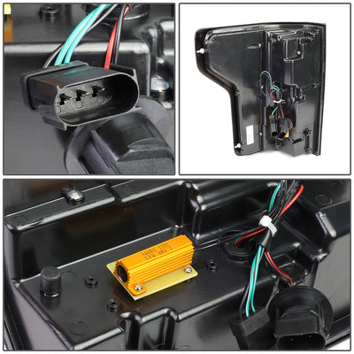 D-Motoring - Tail lights - Tron Style LED - Black Housing - Smoked Lens - Plug-n-Play - Pair - 15-17 Ford F-150 - 6