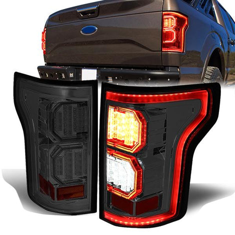 Tron Style LED Brake Tail Lights (Chrome, Smoked) <br>15-17 Ford F-150