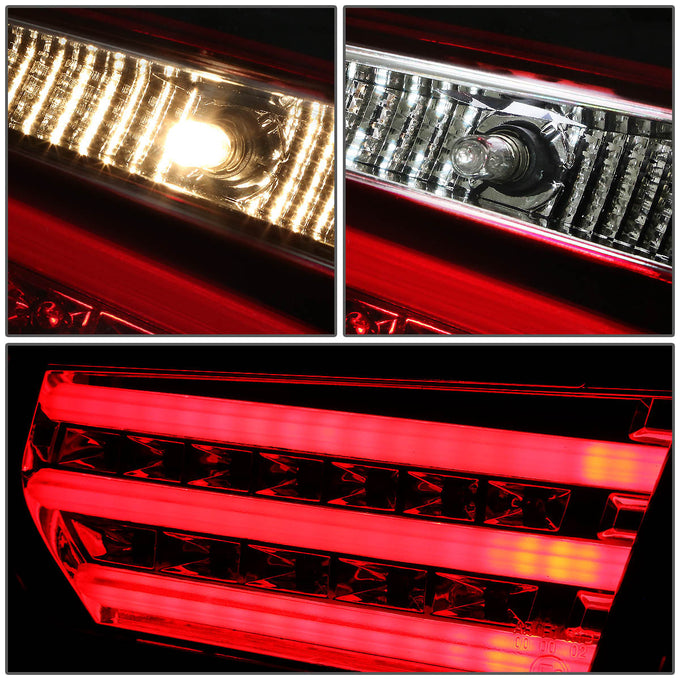 D-Motoring - Tail lights - LED - Red Housing - Clear Lens - Plug-n-Play - Pair - BMW 320i / 325i / 328i / 335i 4-Door Sedan - 3