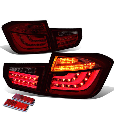 D-Motoring - Tail lights - LED - Red Housing - Smoked Lens - Plug-n-Play - Pair - BMW 320i / 325i / 328i / 335i 4-Door Sedan - 1