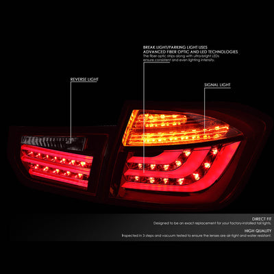 D-Motoring - Tail lights - LED - Red Housing - Smoked Lens - Plug-n-Play - Pair - BMW 320i / 325i / 328i / 335i 4-Door Sedan - 2