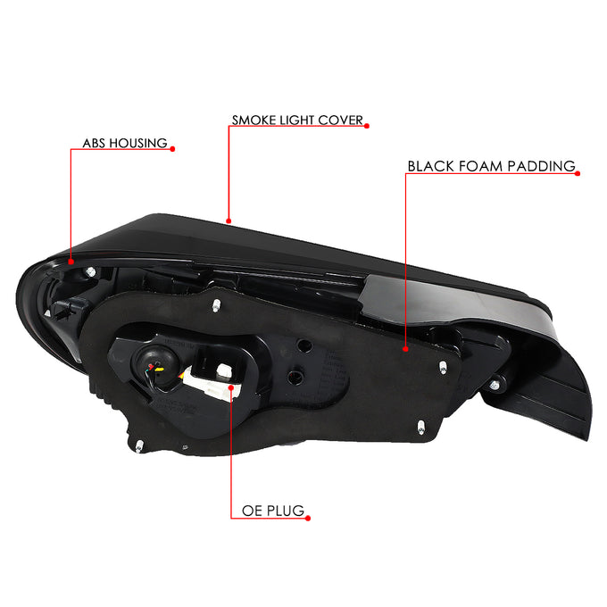 D-Motoring - 13-18 Scion Frs 86Tail Lights - 3D LED Bar+Sequential Turn Signal - Smoked Lens - Plug-n-play - Pair - 6