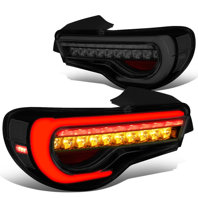 LED Sequentail Turn Signal Brake Tail Lights (Smoked) <br>13-16 Scion FRS, 17-18 Toyota 86