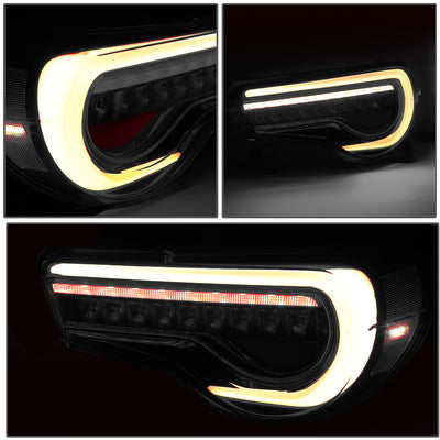 D-Motoring - 13-18 Scion Frs 86Tail Lights - 3D LED Bar+Sequential Turn Signal - Smoked Lens - Plug-n-play - Pair - 3