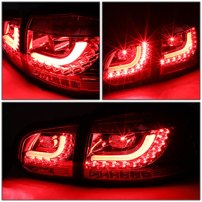 D-Motoring - Tail lights - 3D LED Bar - Red Housing - Clear Lens - Plug-n-Play - Pair - 10-14 Volkswagen Golf Hatchback - 3
