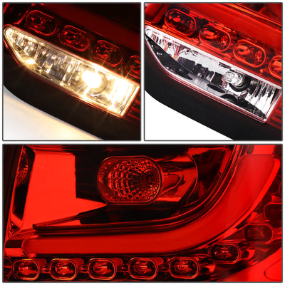 D-Motoring - Tail lights - 3D LED Bar - Red Housing - Clear Lens - Plug-n-Play - Pair - 10-14 Volkswagen Golf Hatchback - 4