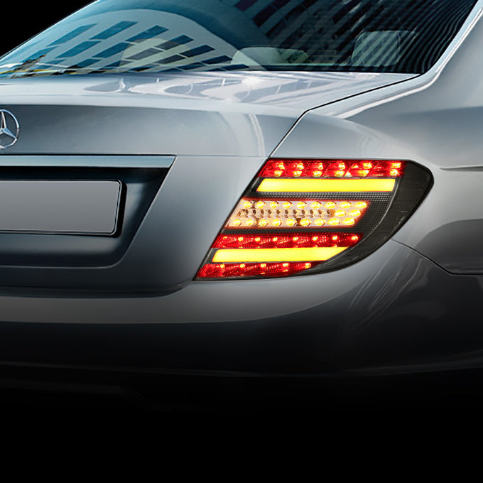 D-Motoring - Tail lights - 3D LED Bar - Black Housing - Smoked Lens - Plug-n-Play - Pair - Mercedes Benz C300 / C350 / C63 AMG / C230 / C280 / C200 - 6