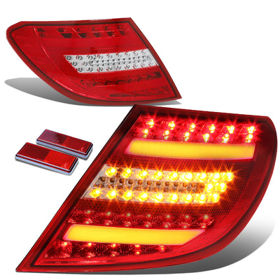 D-Motoring - Tail lights - 3D LED Bar - Chrome Housing - Clear Lens - Plug-n-Play - Pair - Mercedes Benz C300 / C350 / C63 AMG / C230 / C280 / C200 - 1
