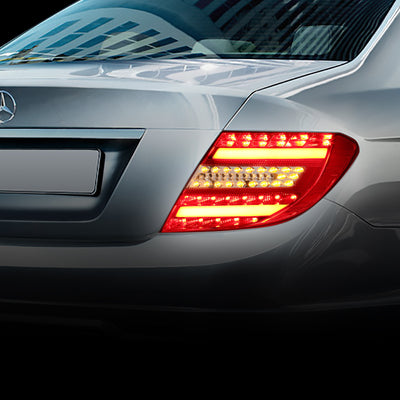 D-Motoring - Tail lights - 3D LED Bar - Chrome Housing - Clear Lens - Plug-n-Play - Pair - Mercedes Benz C300 / C350 / C63 AMG / C230 / C280 / C200 - 6