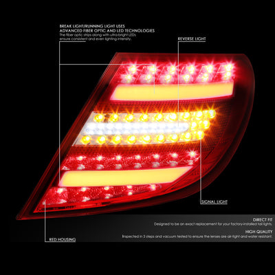 D-Motoring - Tail lights - 3D LED Bar - Chrome Housing - Clear Lens - Plug-n-Play - Pair - Mercedes Benz C300 / C350 / C63 AMG / C230 / C280 / C200 - 2