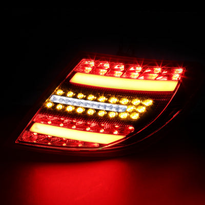 D-Motoring - Tail lights - 3D LED Bar - Chrome Housing - Clear Lens - Plug-n-Play - Pair - Mercedes Benz C300 / C350 / C63 AMG / C230 / C280 / C200 - 3