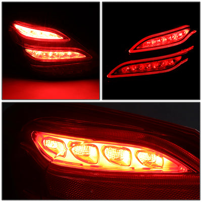 D-Motoring - 15-18 Mercedes C-Class W205 Tail Lights - Full LED - Red Lens - Plug-n-play - Pair - 4