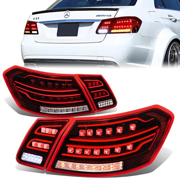 Tron Style LED Brake Tail Lights (Red, Clean) <br>10-12 Mercedes E-Class E63 AMG