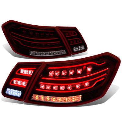 D-Motoring - Tail lights - 3D LED Bar - Black Housing - Smoked Lens - Plug-n-Play - Pair - Mercedes E-Class Sedan / E63 AMG Sedan - 1