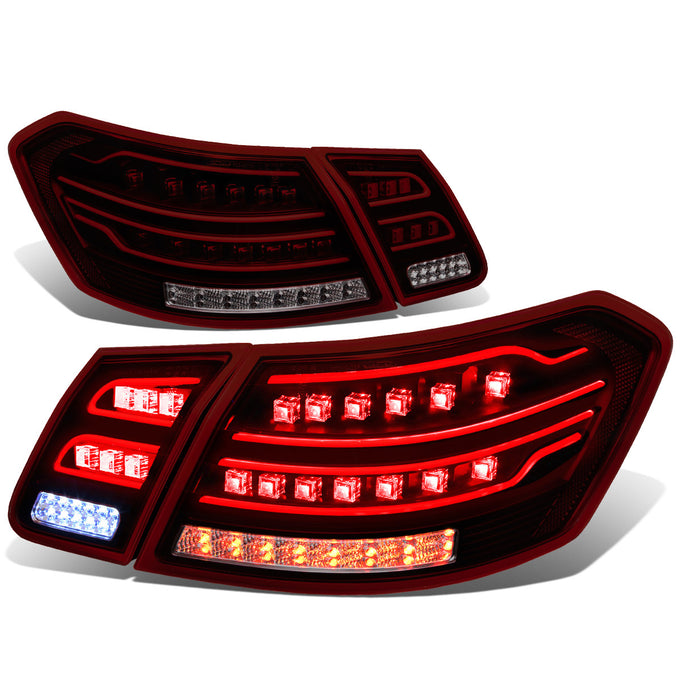 D-Motoring - Tail lights - 3D LED Bar - Black Housing - Smoked Lens - Plug-n-Play - Pair - Mercedes E-Class Sedan / E63 AMG Sedan - 1