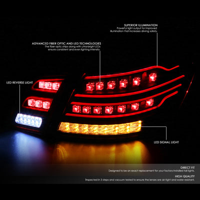 D-Motoring - Tail lights - 3D LED Bar - Black Housing - Smoked Lens - Plug-n-Play - Pair - Mercedes E-Class Sedan / E63 AMG Sedan - 2