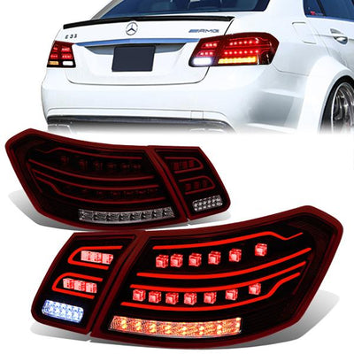 Tron Style LED Brake Tail Lights (Red, Smoked) <br>10-12 Mercedes E-Class E63 AMG