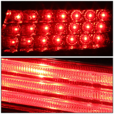 D-Motoring - Tail lights - LED - Chrome Housing - Red Clear Lens - Plug-n-Play - Pair - BMW 320i / 325i / 330i / 335i 4-Door Sedan - 3