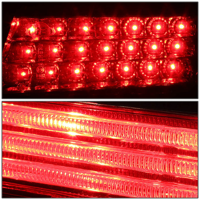 D-Motoring - Tail lights - LED - Chrome Housing - Red Clear Lens - Plug-n-Play - Pair - BMW 320i / 325i / 330i / 335i 4-Door Sedan - 3