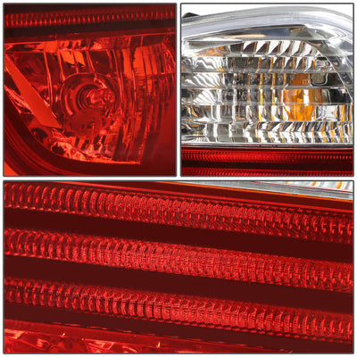 D-Motoring - Tail lights - LED - Chrome Housing - Red Clear Lens - Plug-n-Play - Pair - BMW 320i / 325i / 330i / 335i 4-Door Sedan - 4