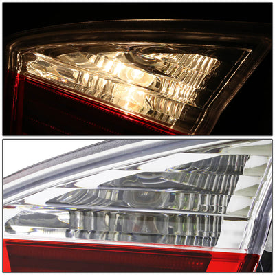 D-Motoring - Tail lights - LED - Chrome Housing - Red Clear Lens - Plug-n-Play - Pair - BMW 320i / 325i / 330i / 335i 4-Door Sedan - 5