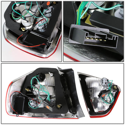 D-Motoring - Tail lights - LED - Chrome Housing - Red Smoked Lens - Plug-n-Play - Pair - BMW 320i / 325i / 330i / 335i 4-Door Sedan - 6