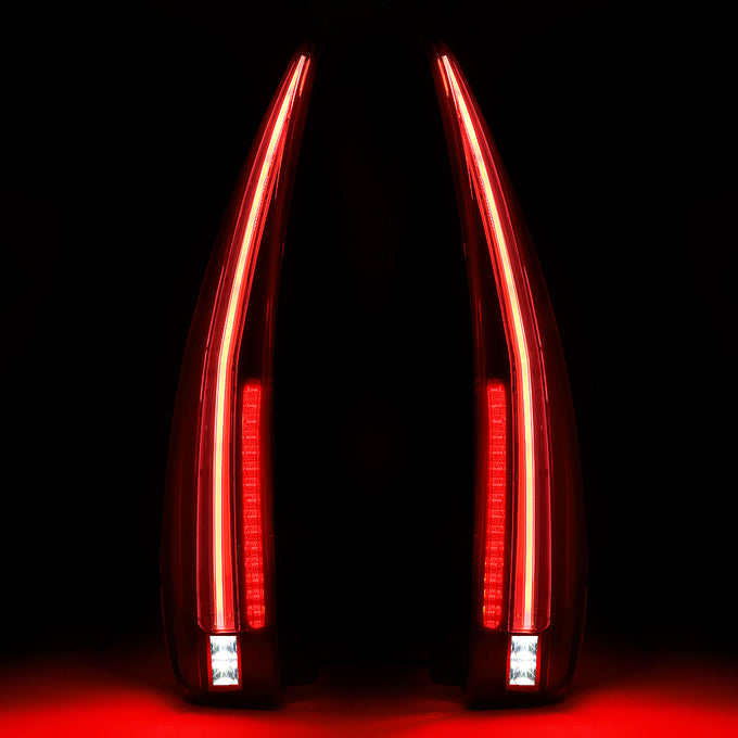 D-Motoring - 07-14 Cadillac Escalade & ESV Tail Lights - Full LED 3D Bar Reverse/Turn Sighnal - Smoked Lens - Plug-n-play - Pair - 3