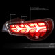 D-Motoring - Tail lights - Lambo Sequential LED - Black Housing - Red Signal - Plug-n-Play - Pair - 13-17 Scion / Toyota FRS GT86 / Subaru BRZ - 2