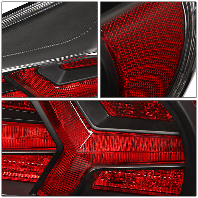 D-Motoring - Tail lights - Lambo Sequential LED - Black Housing - Red Signal - Plug-n-Play - Pair - 13-17 Scion / Toyota FRS GT86 / Subaru BRZ - 4