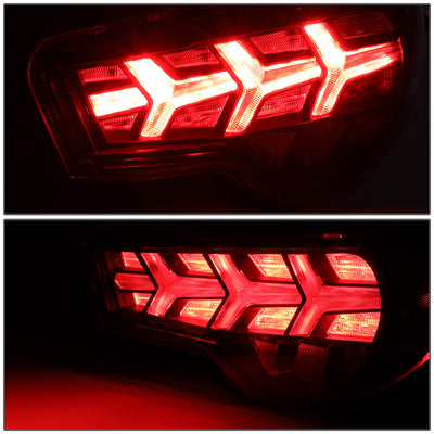 D-Motoring - Tail lights - Lambo Sequential LED - Black Housing - Smoked Lens - Red Signal - Plug-n-Play - Pair - Scion / Toyota FRS GT86 / Subaru BRZ - 3