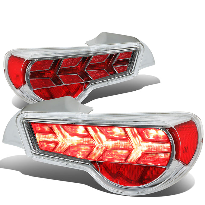 LED Sequentail Turn Signal Brake Tail Lights (Chrome) <br>13-16 Scion FR-S, 17-20 Toyota 86