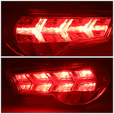 D-Motoring - Tail lights - Lambo Sequential LED - Chrome Housing - Clear Lens - Red Signal - Plug-n-Play - Pair - Scion / Toyota FRS GT86 / Subaru BRZ - 3
